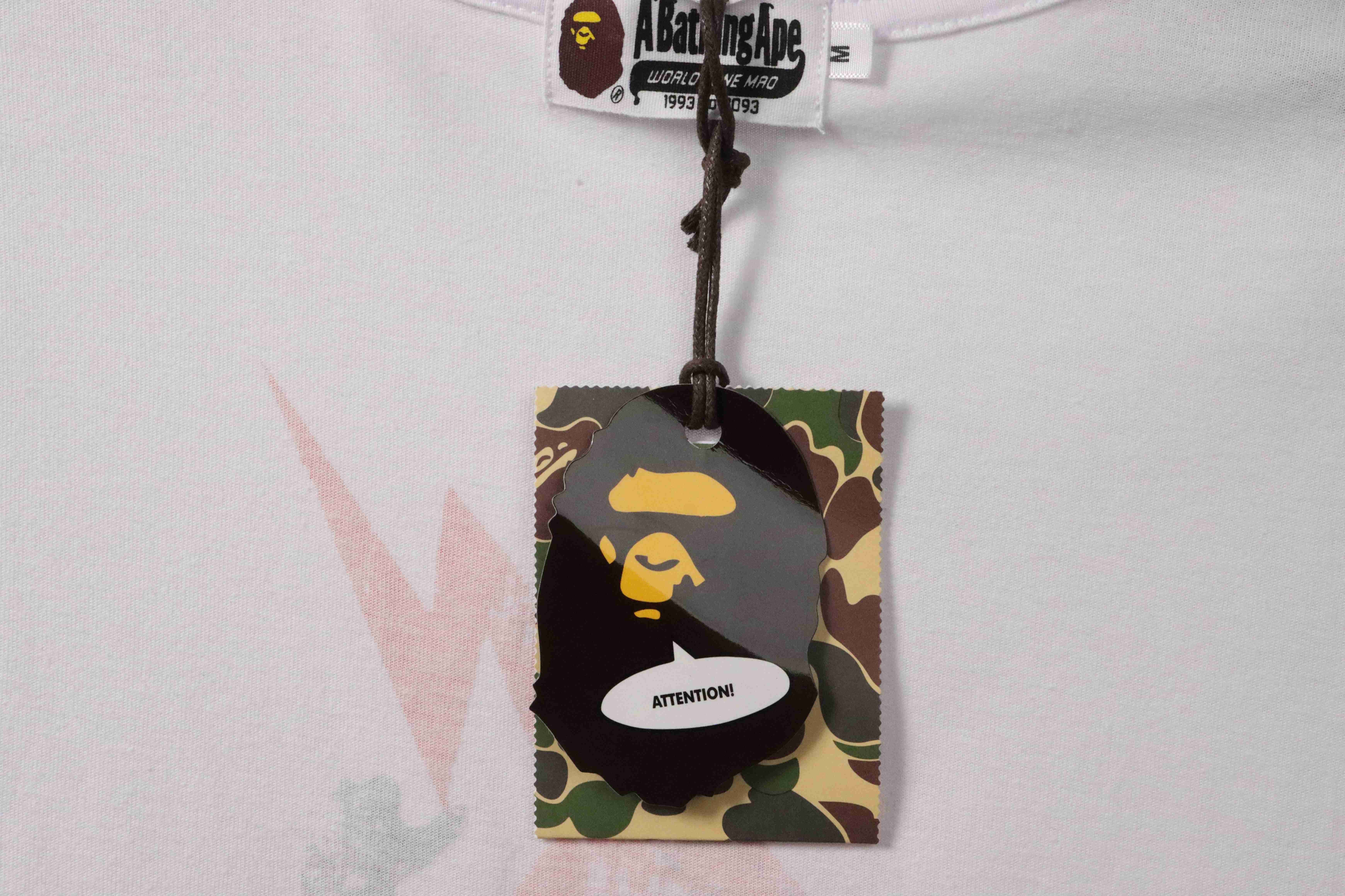 BAPE Union co-branded ape head short sleeve white