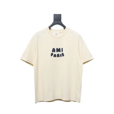 P130 Ami Paris 25SS patch letter short-sleeved T-shirt 01