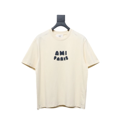 P130 Ami Paris 25SS patch letter short-sleeved T-shirt 01