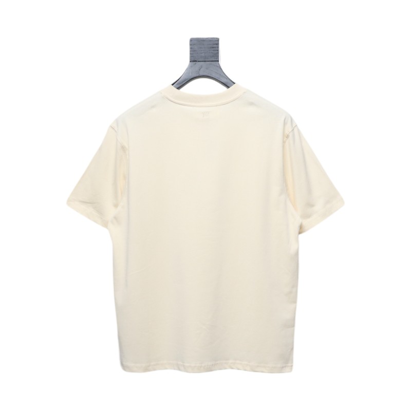 P130 Ami Paris 25SS patch letter short-sleeved T-shirt