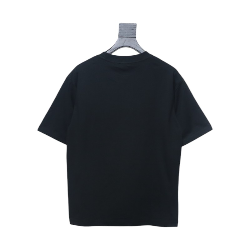 Burberry 25ss Warhorse Toothbrush Embroidery and Ink Splash Print Short Sleeve T-shirt Black