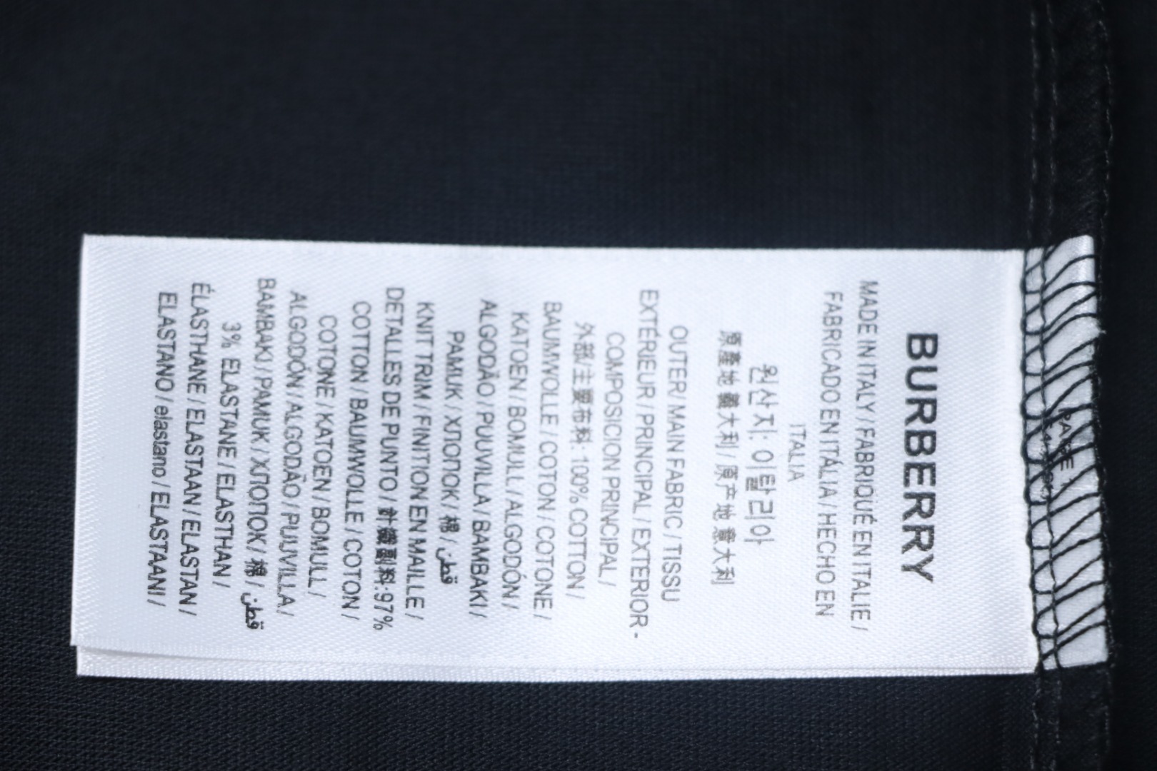Burberry 25ss Warhorse Toothbrush Embroidery and Ink Splash Print Short Sleeve T-shirt Black