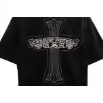 Chrome Heart Cross Sanskrit Scroll Diamond Short Sleeve Black