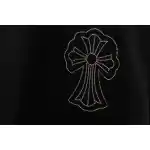Chrome Heart Cross Sanskrit Scroll Diamond Short Sleeve Black