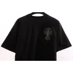 Chrome Heart Cross Sanskrit Scroll Diamond Short Sleeve Black