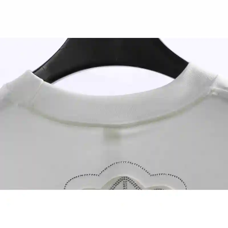 Chrome Heart Cross Sanskrit Scroll Diamond Short Sleeve White