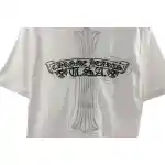 Chrome Heart Cross Sanskrit Scroll Diamond Short Sleeve White