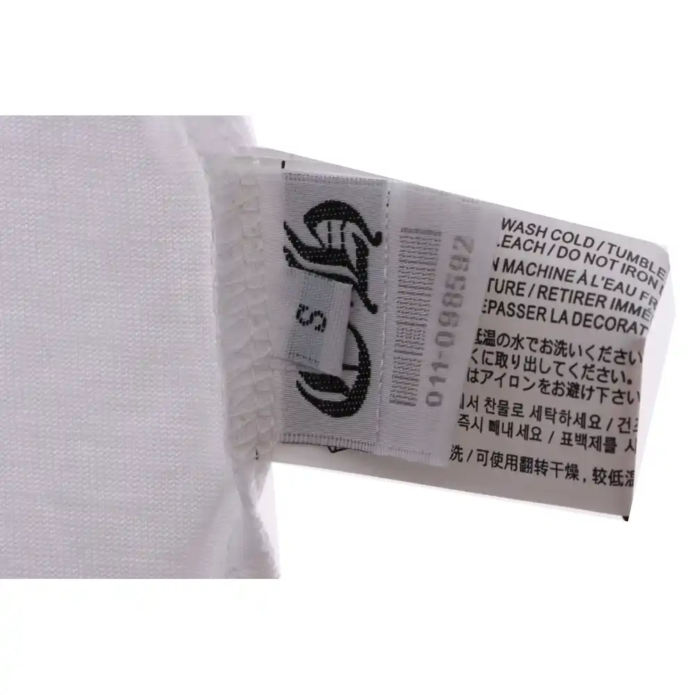 Chrome Heart Melt Print Sanskrit Embroidery Short Sleeve White