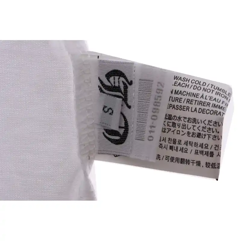 Chrome Heart Melt Print Sanskrit Embroidery Short Sleeve White