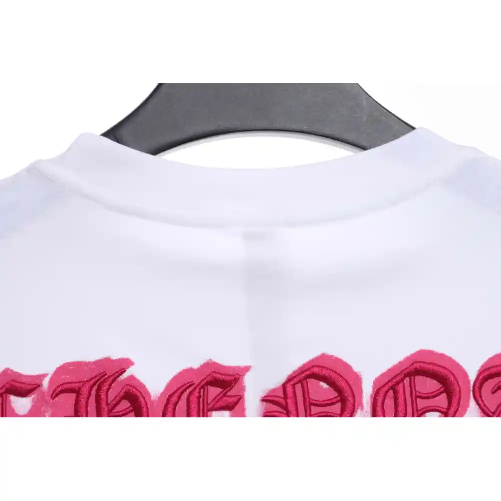 Chrome Heart Melt Print Sanskrit Embroidery Short Sleeve White