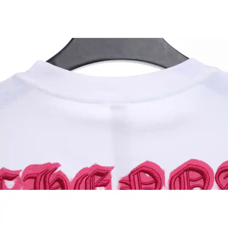 Chrome Heart Melt Print Sanskrit Embroidery Short Sleeve White