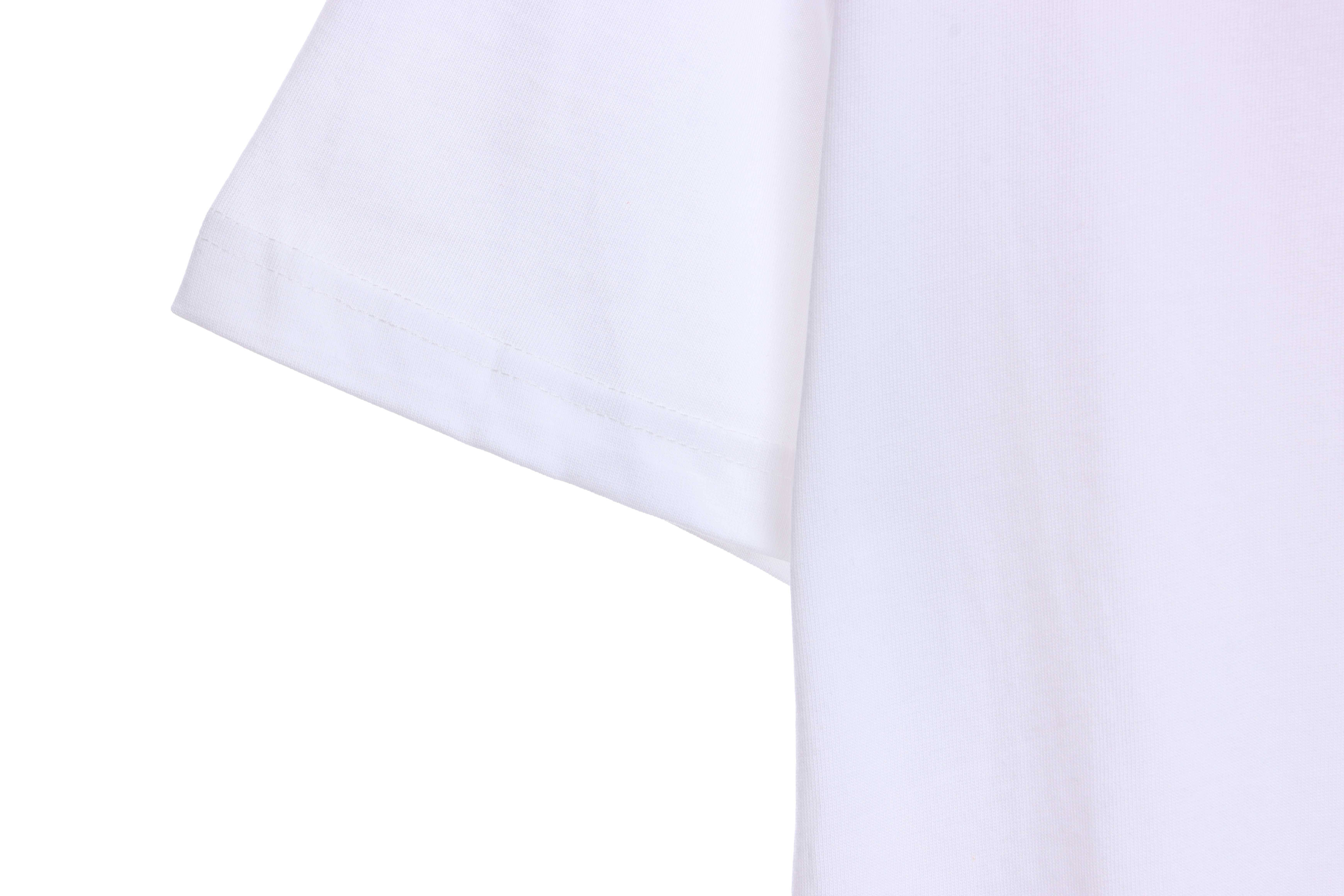 Chrome Heart Melt Print Sanskrit Embroidery Short Sleeve White