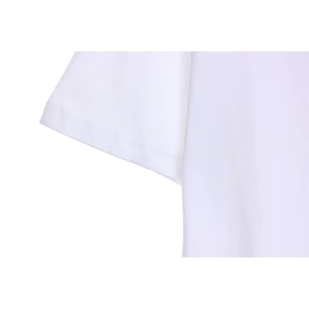 Chrome Heart Melt Print Sanskrit Embroidery Short Sleeve White