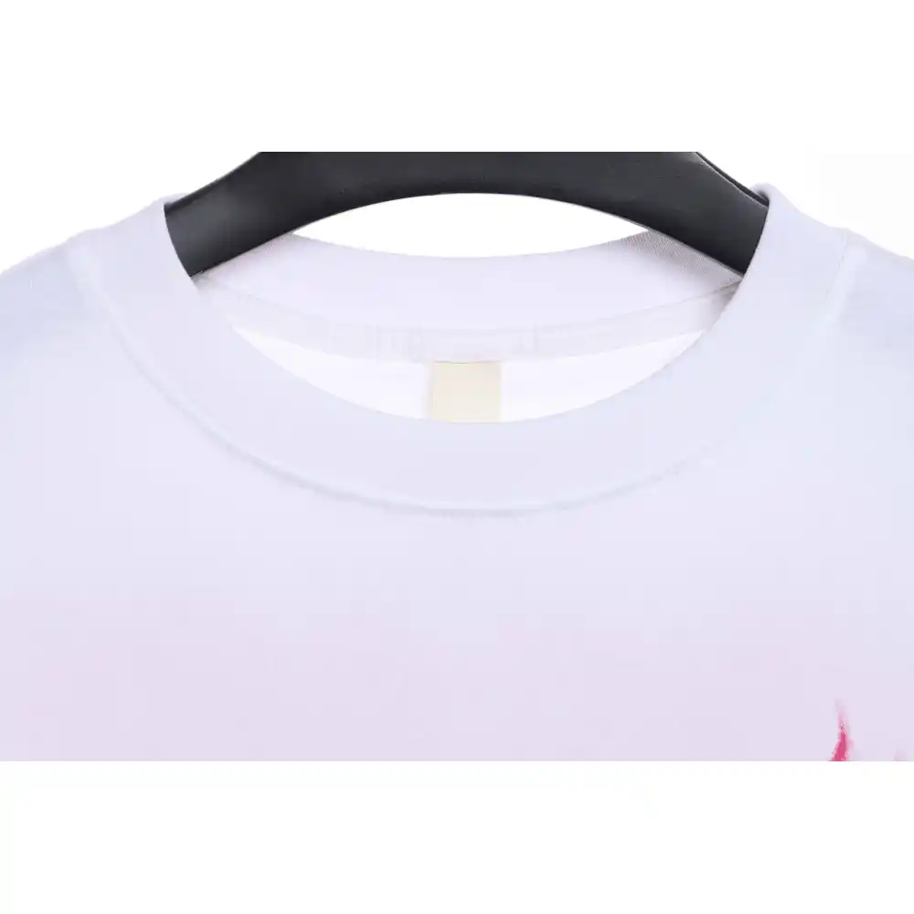 Chrome Heart Melt Print Sanskrit Embroidery Short Sleeve White