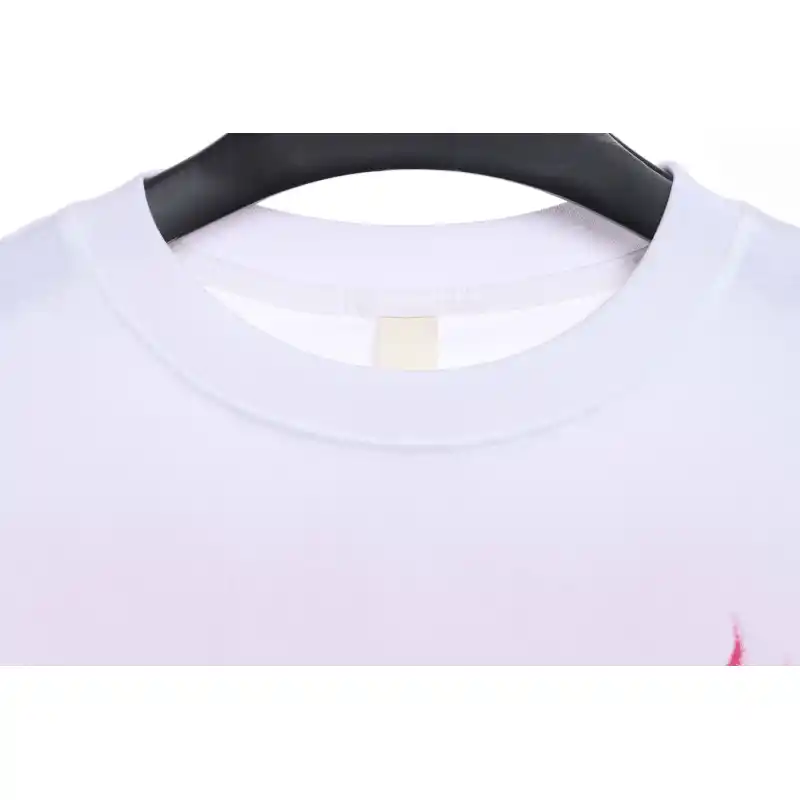 Chrome Heart Melt Print Sanskrit Embroidery Short Sleeve White