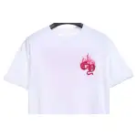 Chrome Heart Melt Print Sanskrit Embroidery Short Sleeve White