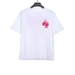 Chrome Heart Melt Print Sanskrit Embroidery Short Sleeve White