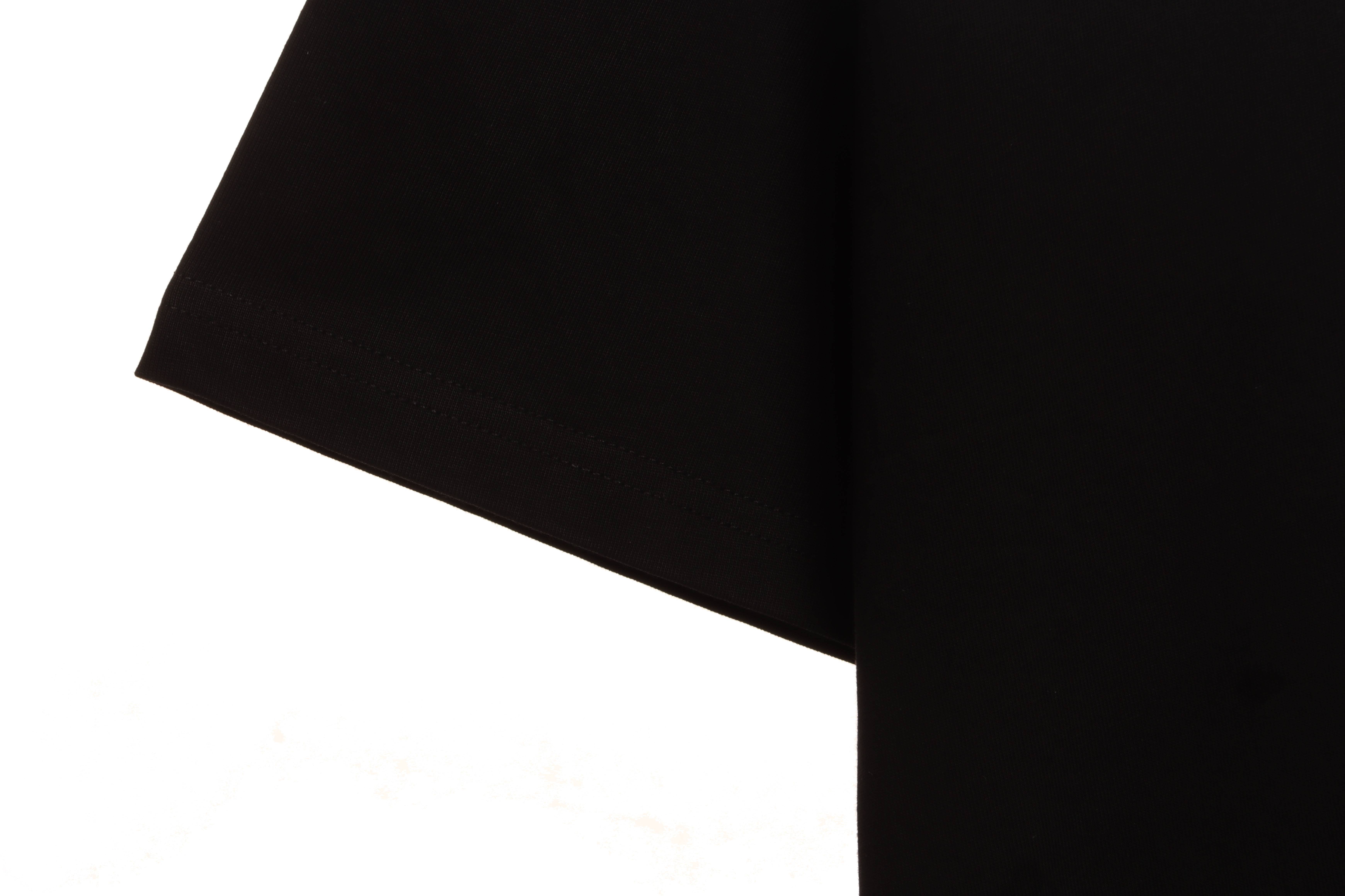 Chrome Heart Neckline Cross Rhinestone Short Sleeves Black