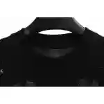 Chrome Heart Neckline Cross Rhinestone Short Sleeves Black