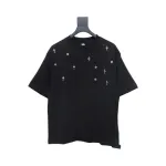 Chrome Hearts 2024ss new metal cross star diamond couple casual short-sleeved T-shirt black
