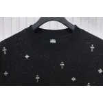 Chrome Hearts 2024ss new metal cross star diamond couple casual short-sleeved T-shirt black