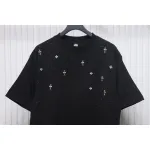 Chrome Hearts 2024ss new metal cross star diamond couple casual short-sleeved T-shirt black