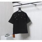 Chrome Hearts 2024ss new metal cross star diamond couple casual short-sleeved T-shirt black