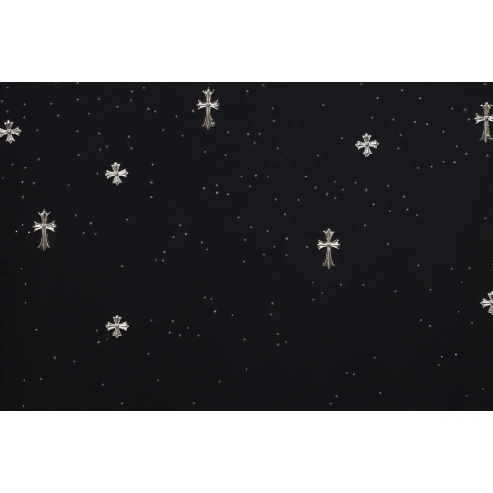 Chrome Hearts 2024ss new metal cross star diamond couple casual short-sleeved T-shirt black