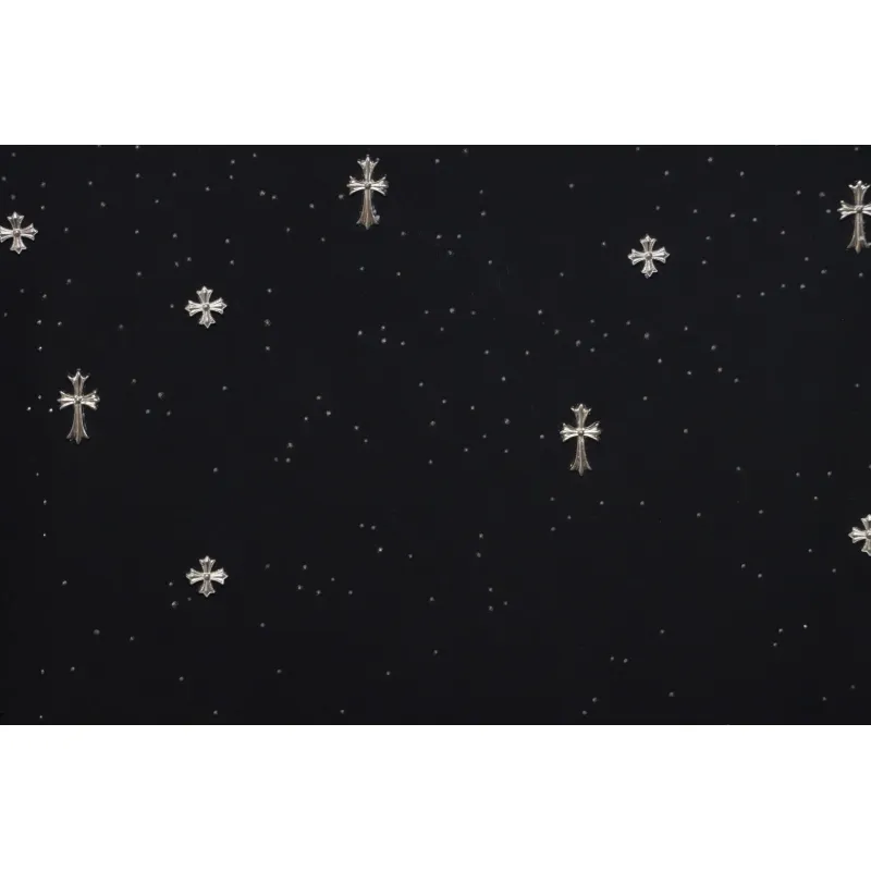 Chrome Hearts 2024ss new metal cross star diamond couple casual short-sleeved T-shirt black