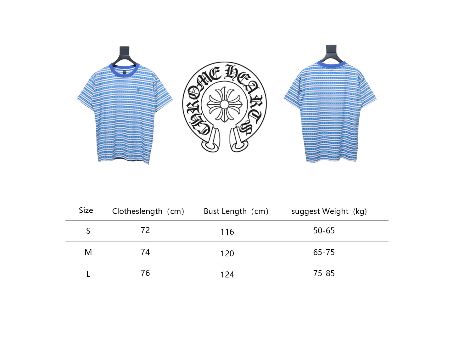 Chrome Hearts 24ss full print cross-dyed short sleeve blue