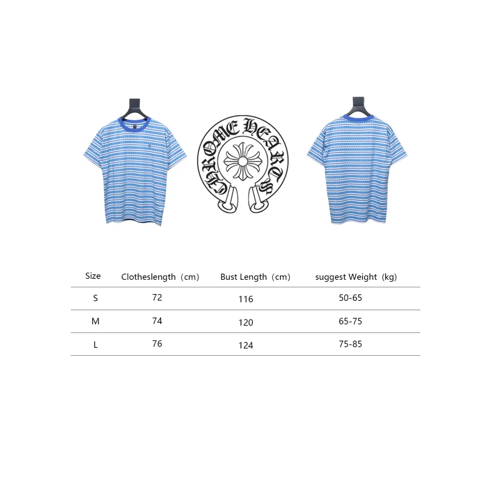 Chrome Hearts 24ss full print cross-dyed short sleeve blue