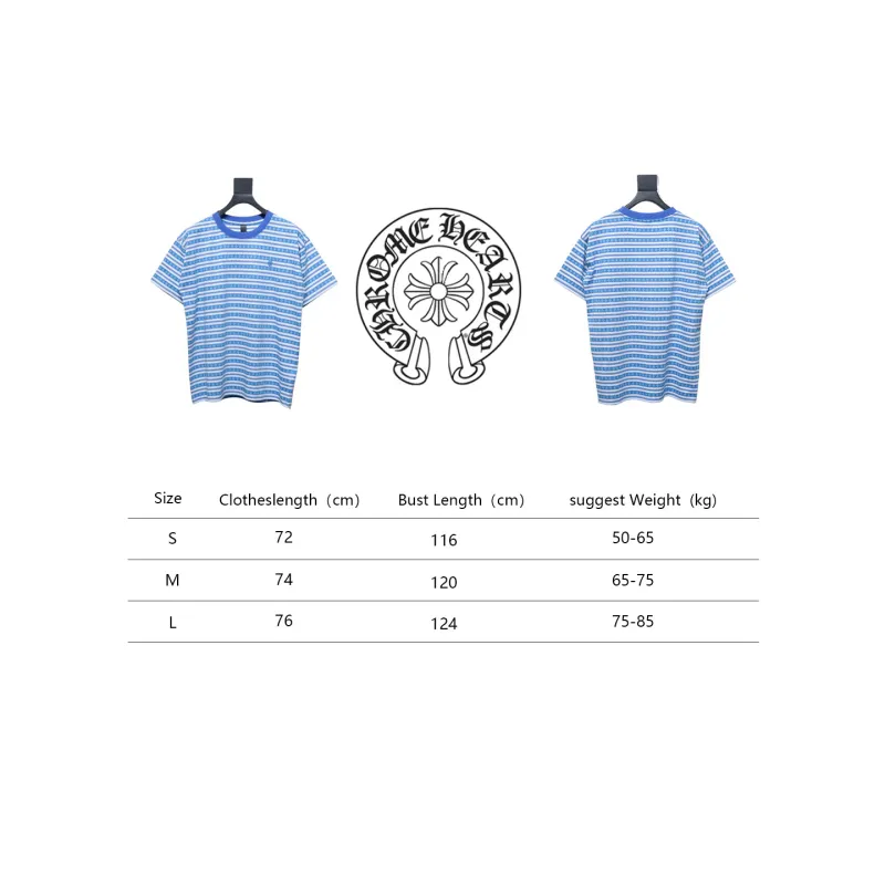 Chrome Hearts 24ss full print cross-dyed short sleeve blue