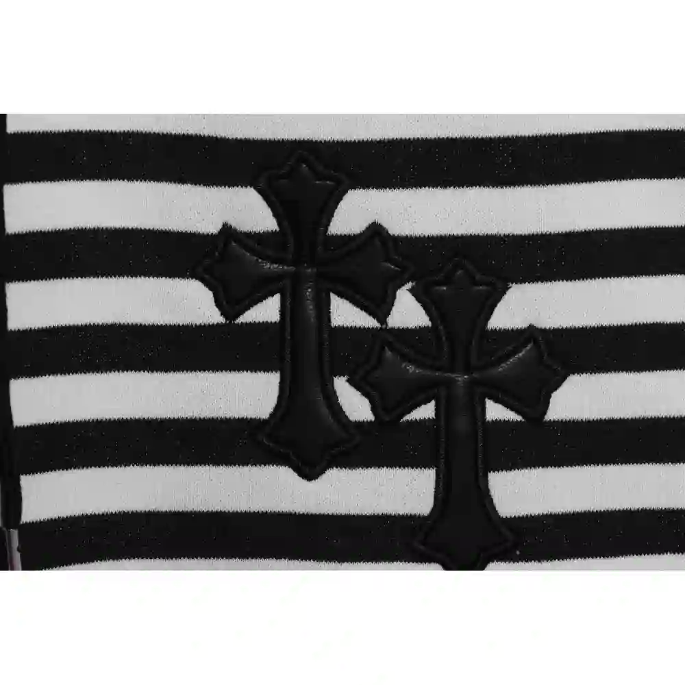 Chrome Hearts black and white striped cross shorts