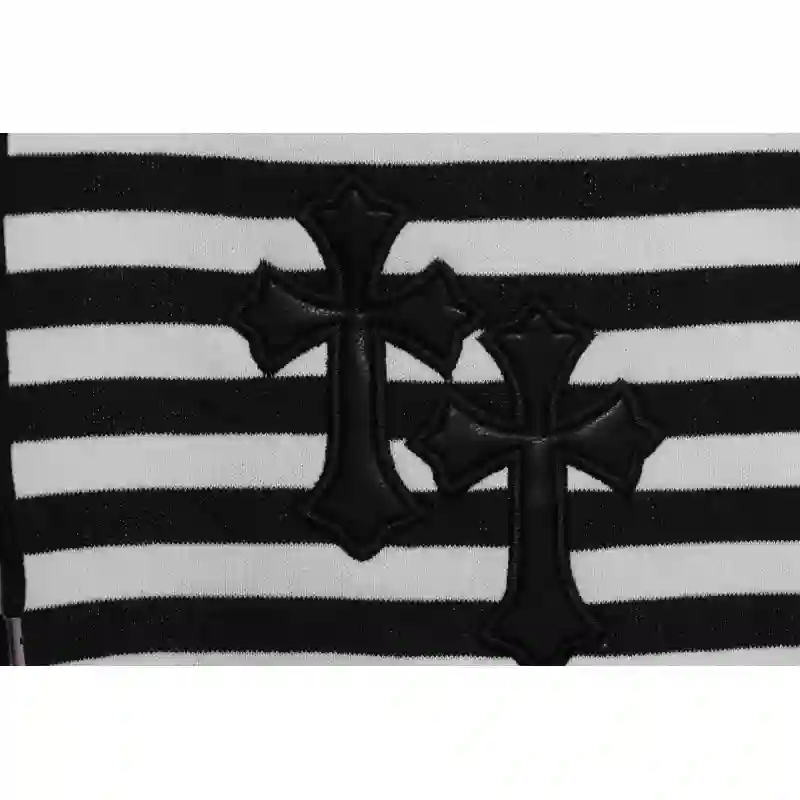 Chrome Hearts black and white striped cross shorts