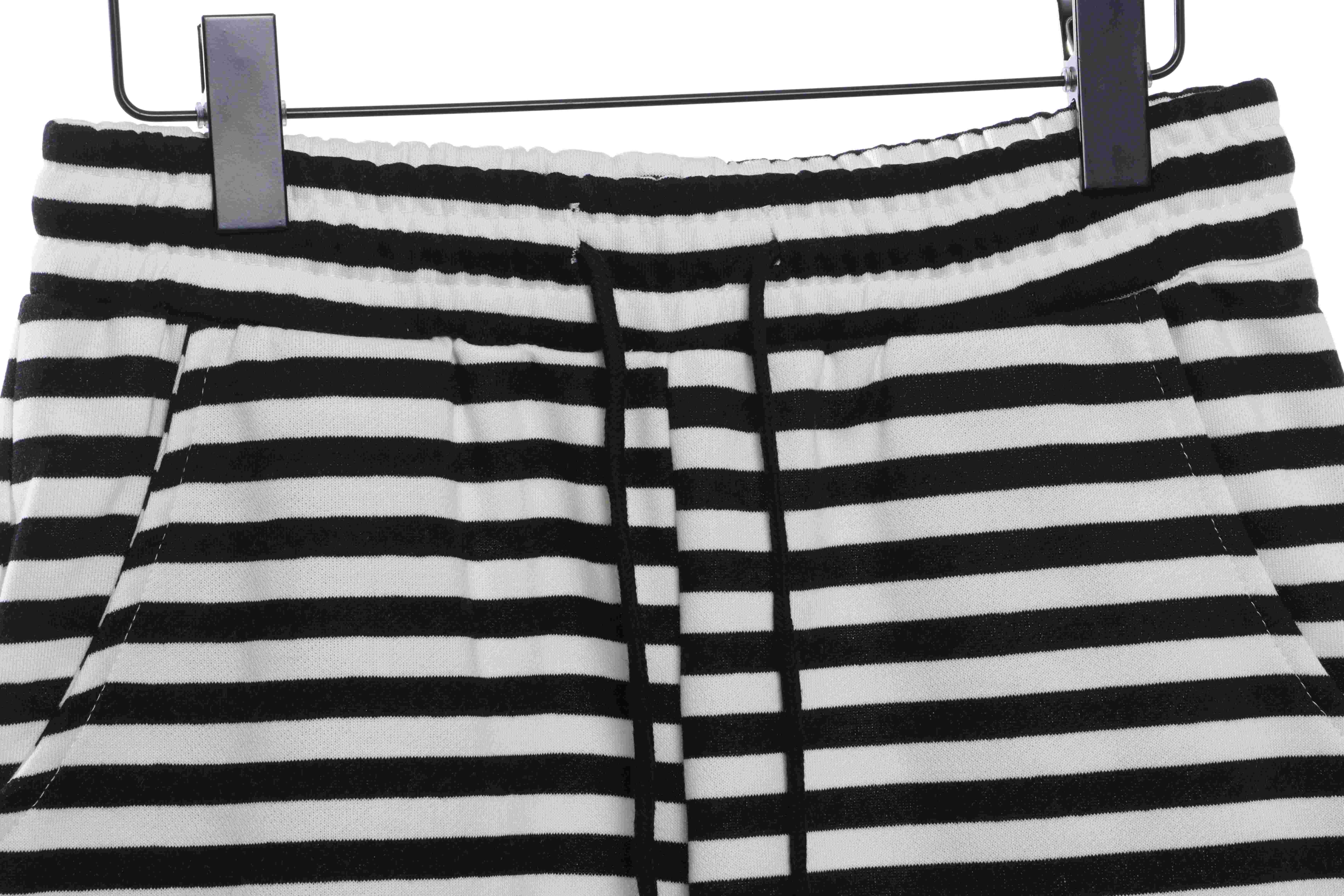 Chrome Hearts black and white striped cross shorts