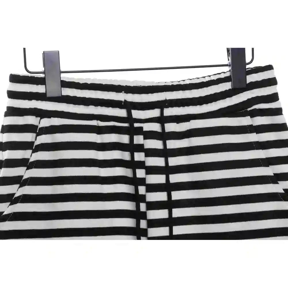 Chrome Hearts black and white striped cross shorts