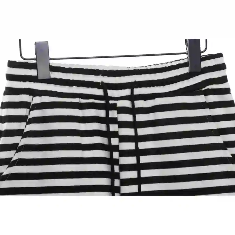 Chrome Hearts black and white striped cross shorts