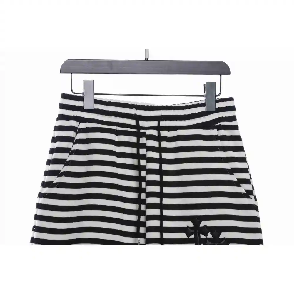 Chrome Hearts black and white striped cross shorts