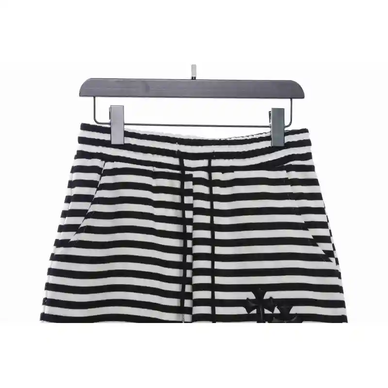 Chrome Hearts black and white striped cross shorts