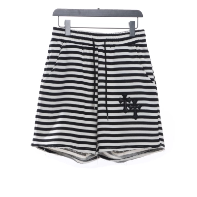 Chrome Hearts black and white striped cross shorts 01