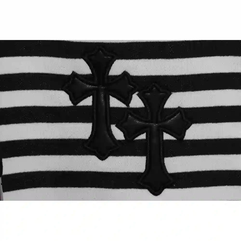 Chrome Hearts black and white striped cross shorts