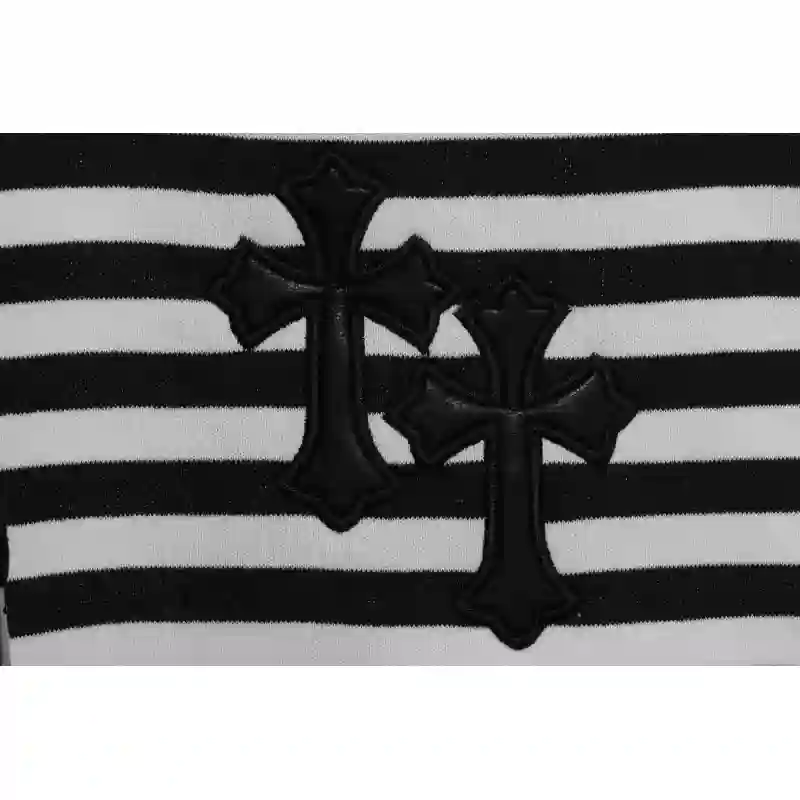 Chrome Hearts black and white striped cross shorts