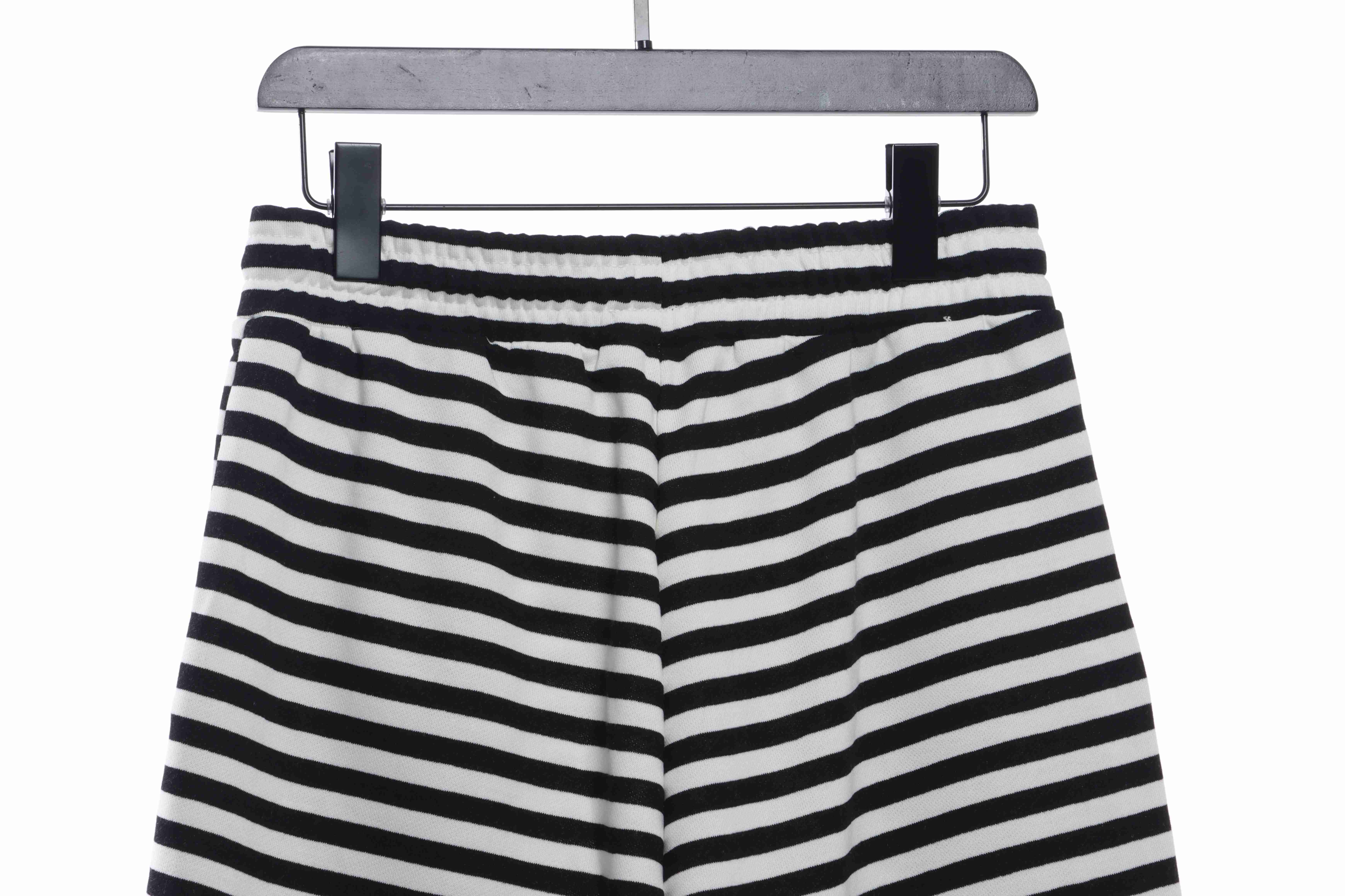 Chrome Hearts black and white striped cross shorts