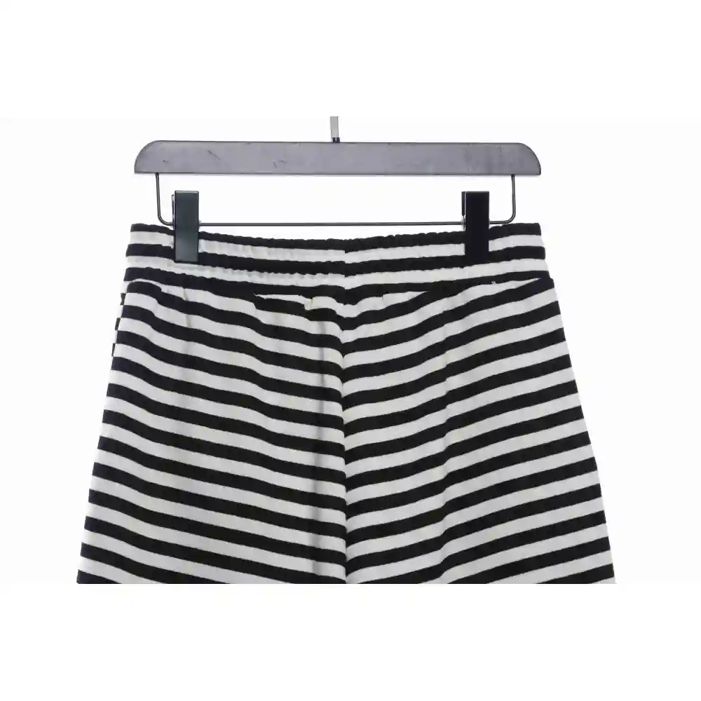 Chrome Hearts black and white striped cross shorts
