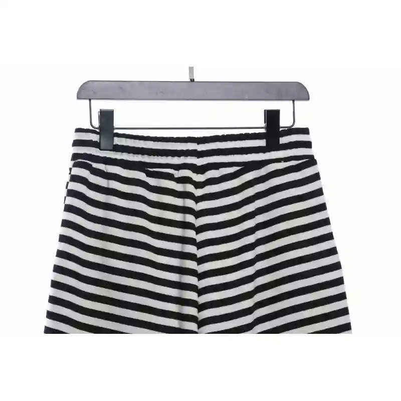 Chrome Hearts black and white striped cross shorts