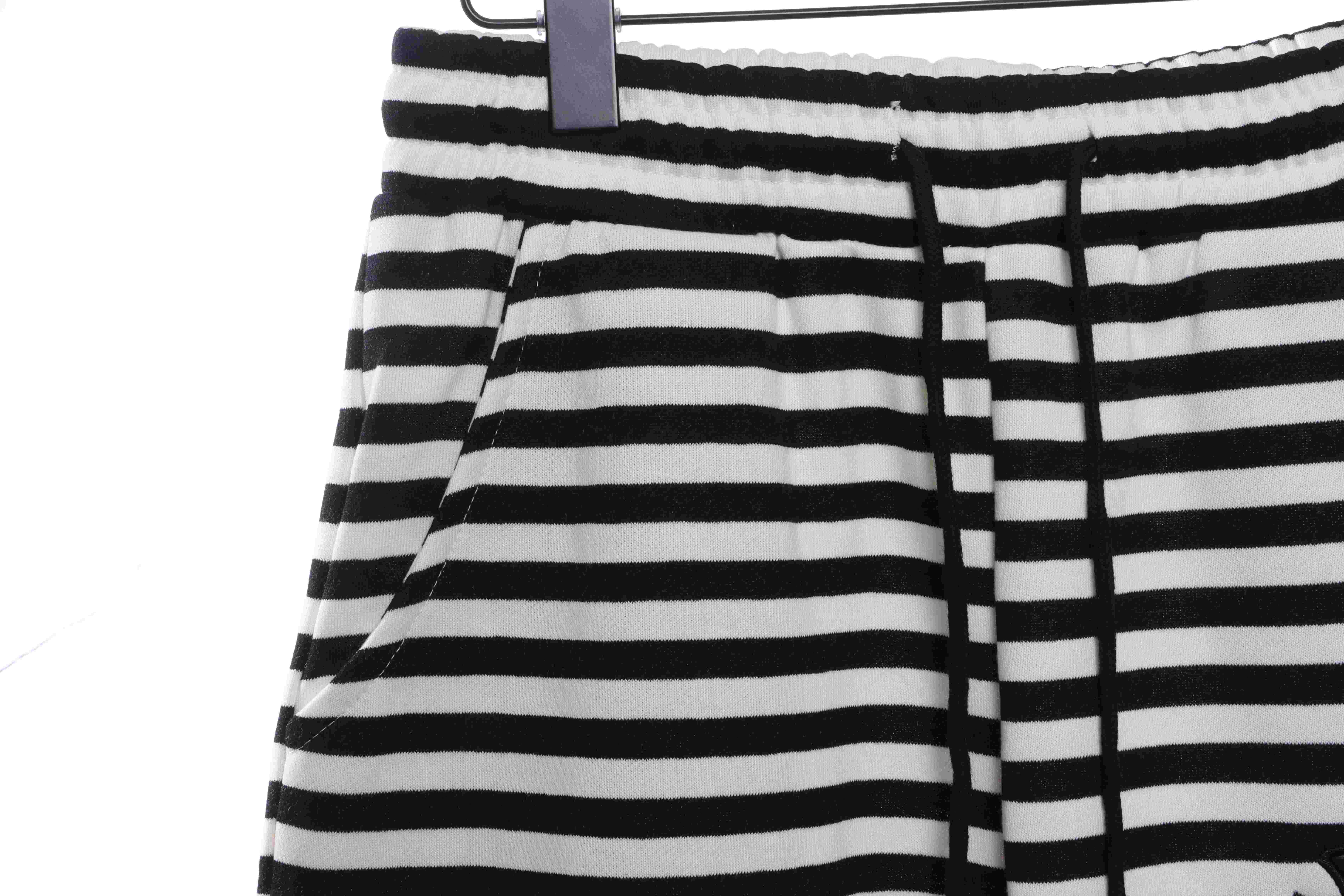 Chrome Hearts black and white striped cross shorts