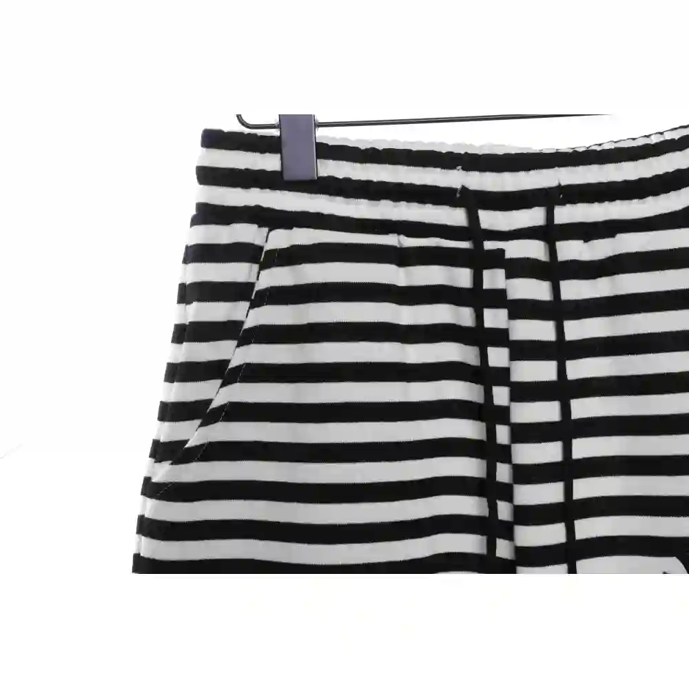 Chrome Hearts black and white striped cross shorts