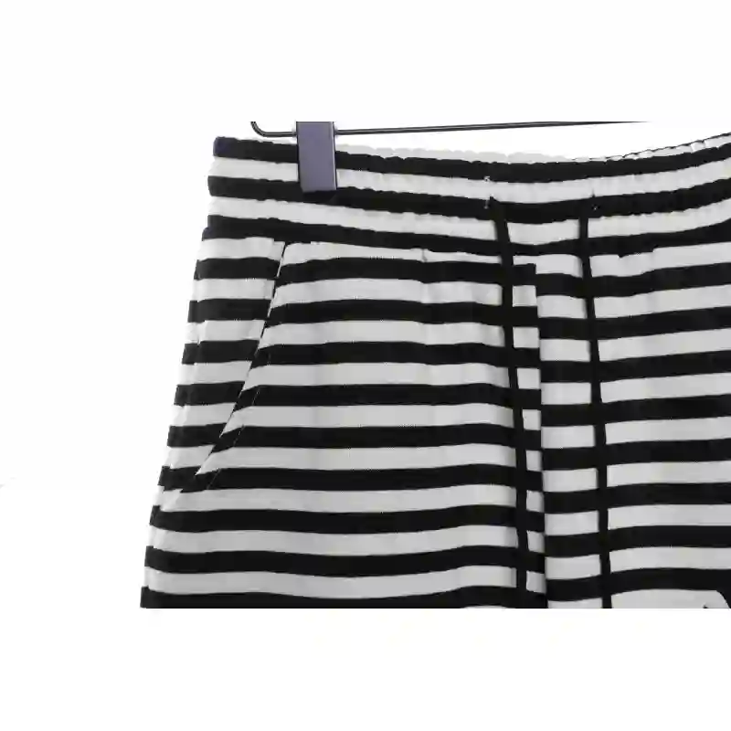 Chrome Hearts black and white striped cross shorts
