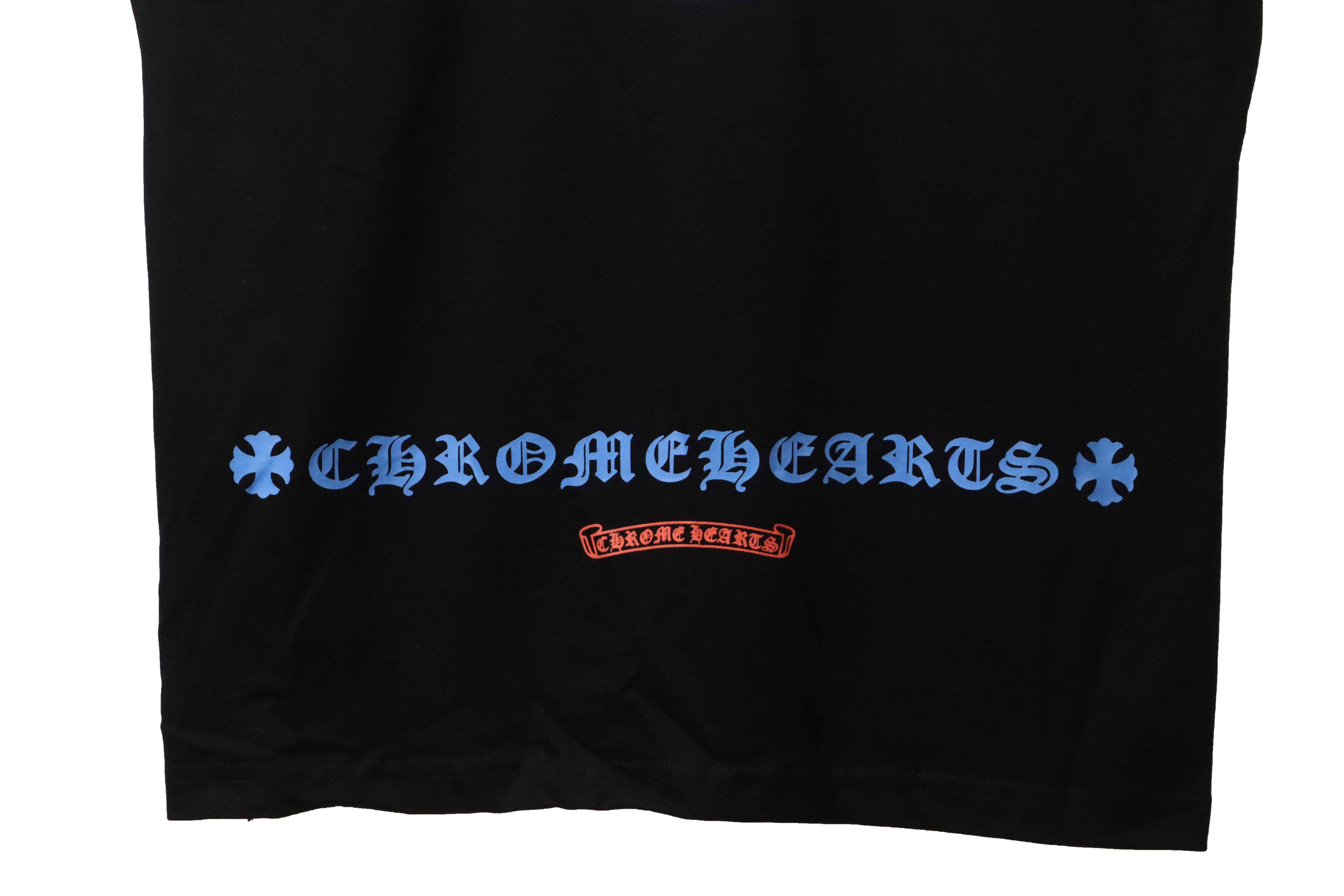Chrome Hearts Blue Pocket Sanskrit Printed Short Sleeve Black