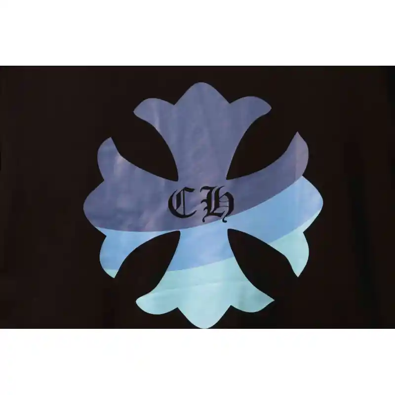Chrome Hearts Blue Pocket Sanskrit Printed Short Sleeve Black